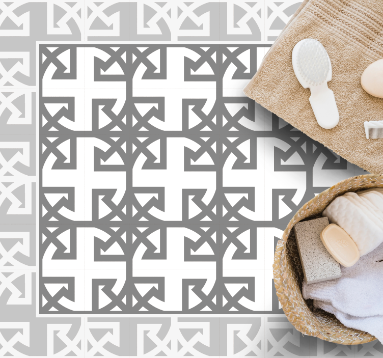 Koristeellinen harmaa kuvio kaakeli vinyylimatto - Tenstickers