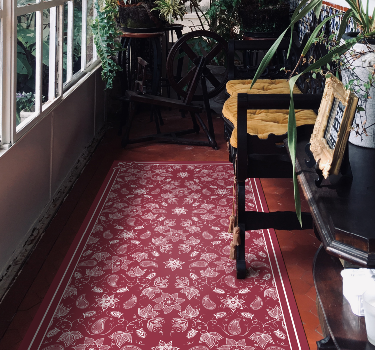 Koristeellinen kukkakuvio vinyylimatto mosaiikki - Tenstickers