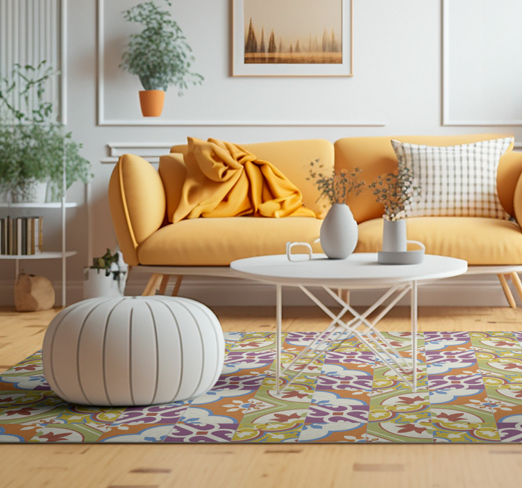 Koristekuvioiset laatat vinyylimatto retro - Tenstickers