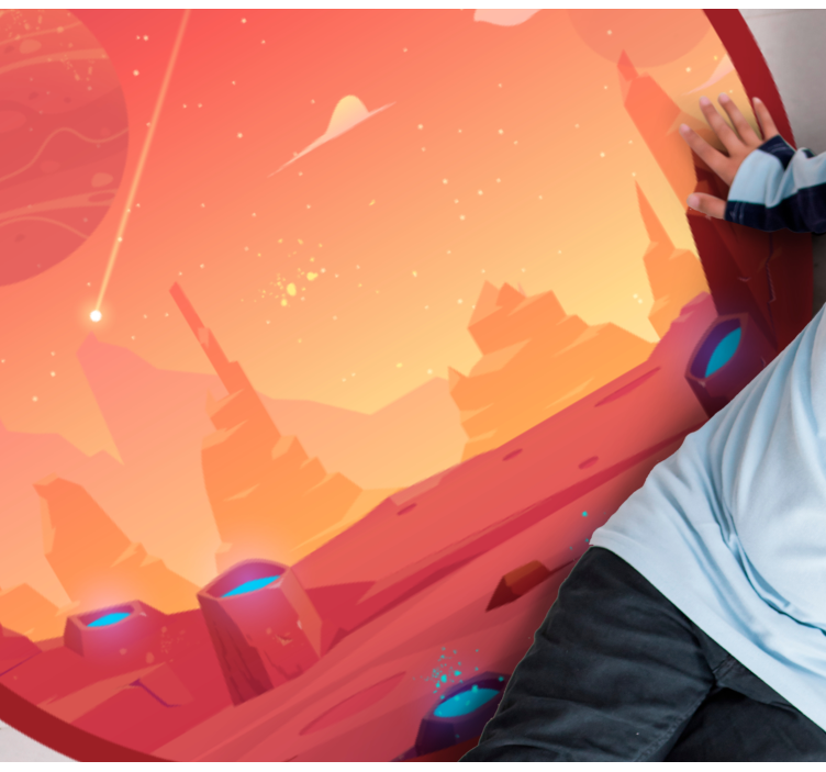 Kosminen aavikkokohtaus tähti vinyylimatto - Tenstickers