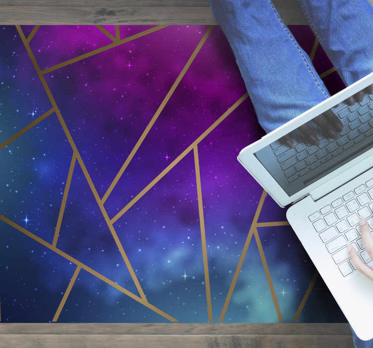 Kosminen sininen ja violetti kuvio geometrinen vinyylimatto - Tenstickers