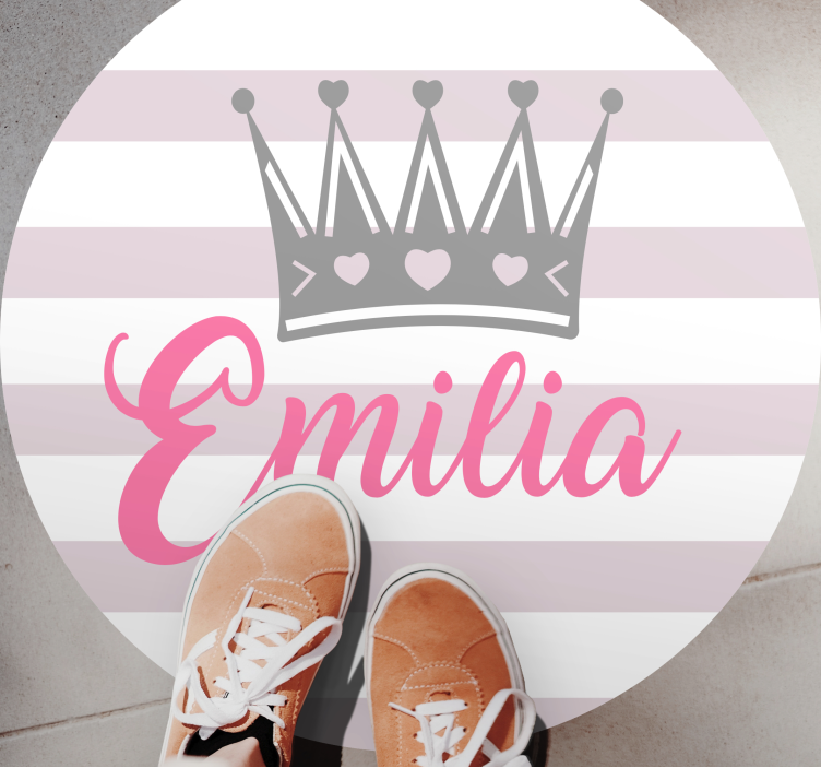 Kruunu ja raidat nimi vinyylimatto - Tenstickers