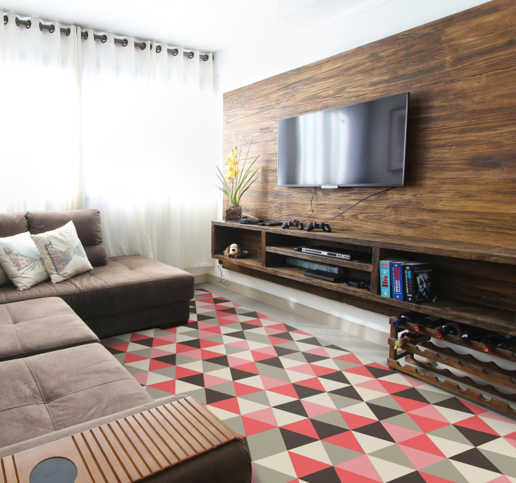 Kubistinen kolmiotaulukko vinyylimatto geometrinen - Tenstickers