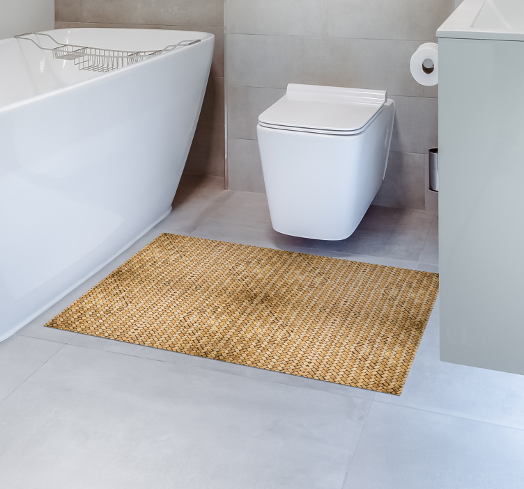 Kudottu bambu vinyylimatto kylpyhuoneeseen - Tenstickers