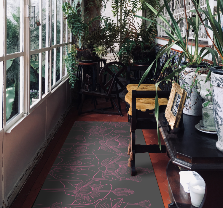 Kukka ääriviivat luonnos kukka vinyylimatto - Tenstickers