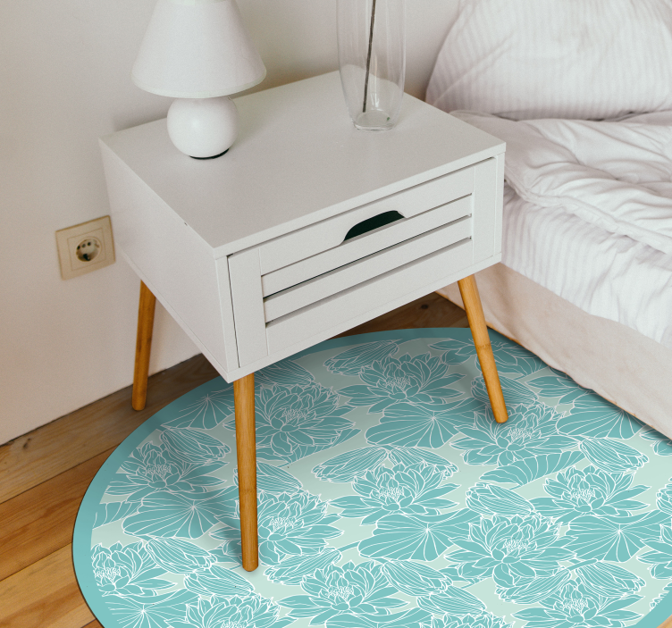 Kukka-aiheinen ympyrä kukka vinyylimatto - Tenstickers