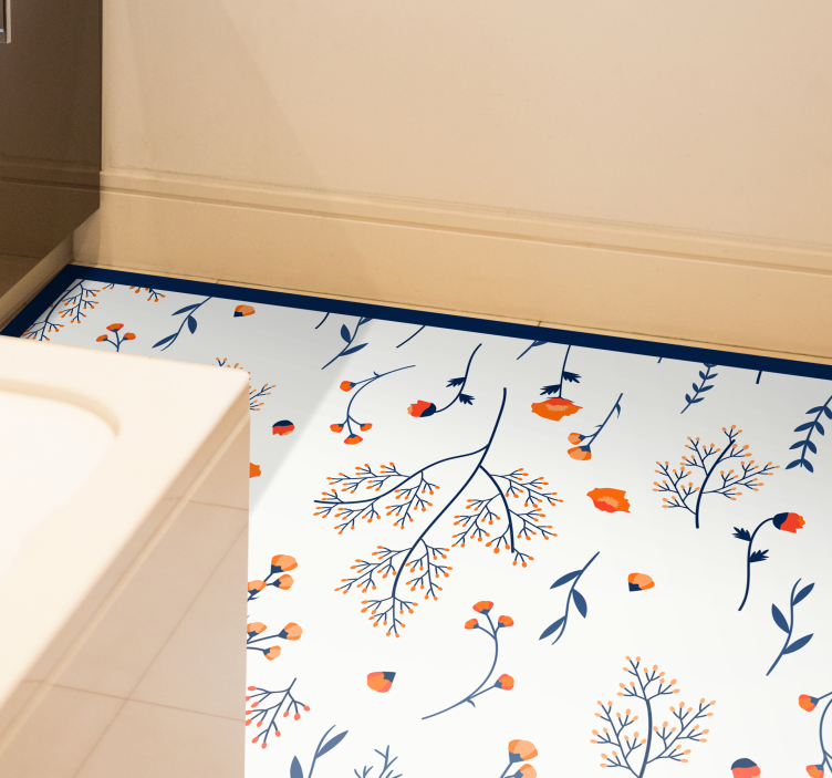 Kukka oksien kuvio kukat ja kasvit vinyylimatto - Tenstickers