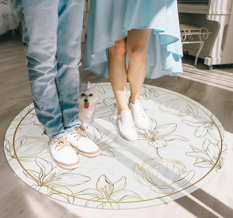 Kukka ympyrä kuvio kukka vinyylimatto - Tenstickers