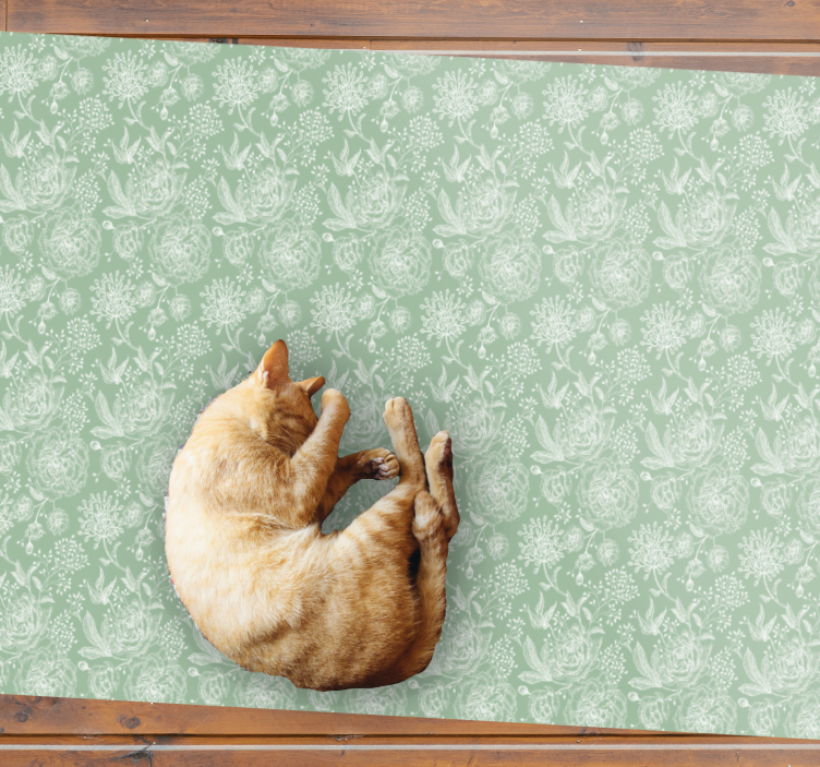 Kukkainen eleganssi pinta kukka vinyylimatto - Tenstickers