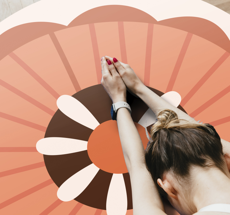 Kukkainen pyöreä elementti kukka vinyylimatto - Tenstickers