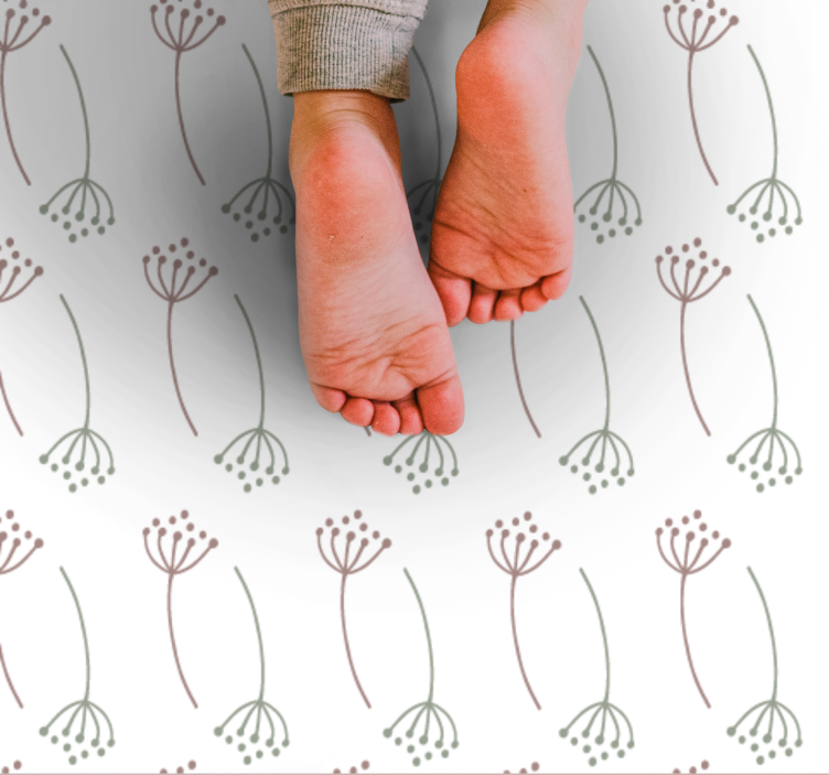 Kukkainen varsikuvio kukka vinyylimatto - Tenstickers