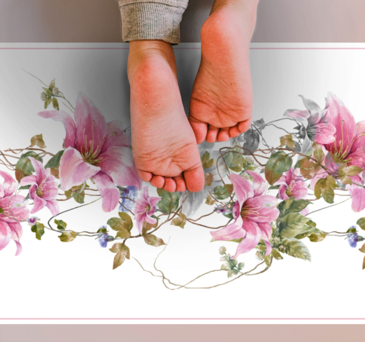 Kukkainen viiniköynnöskuvio luonto vinyylimatto - Tenstickers