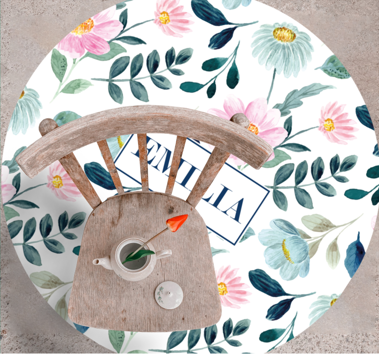 Kukallinen nimikoitu vinyylimatto makuuhuoneeseen - Tenstickers