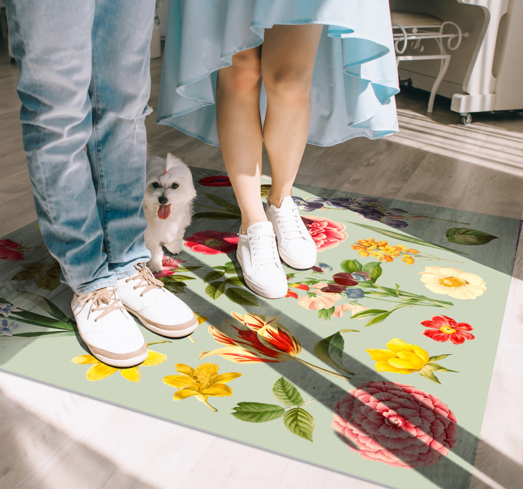 Kukkakasvitieteellinen kokoelma kukka vinyylimatto - Tenstickers