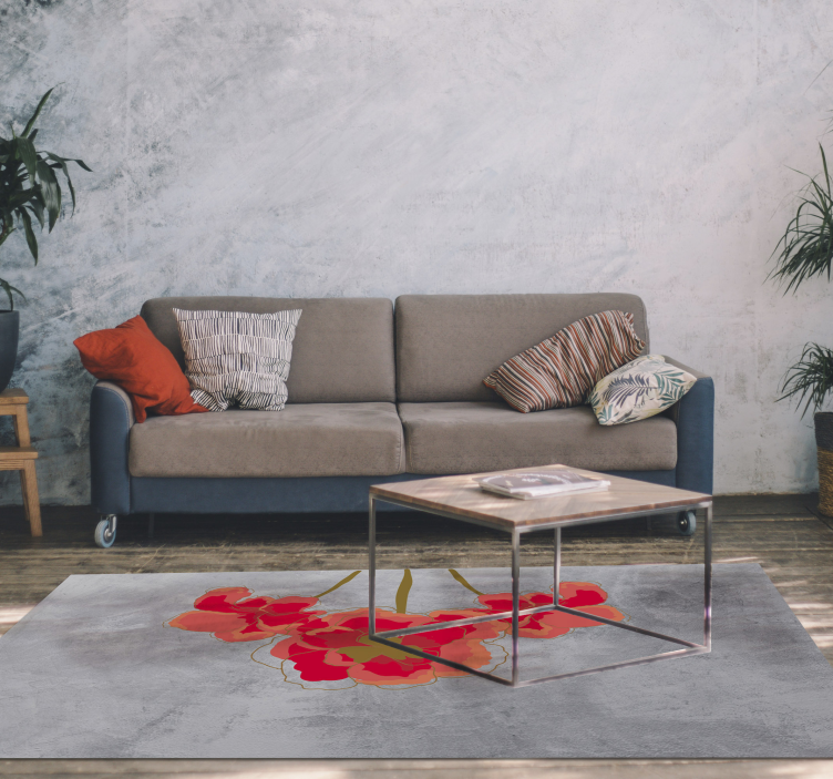 Kukkakukkien trio kukka vinyylimatto - Tenstickers