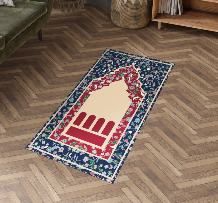 Kukkakuvio persialainen stye suorakulmainen vinyylimatto - Tenstickers