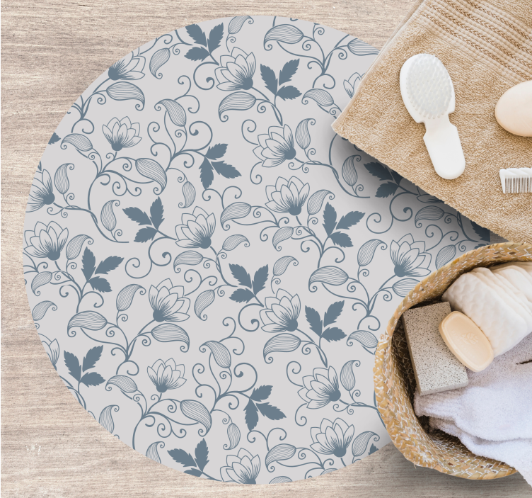 Kukkainen tyyneys kylpyhuoneen vinyylimatto - Tenstickers