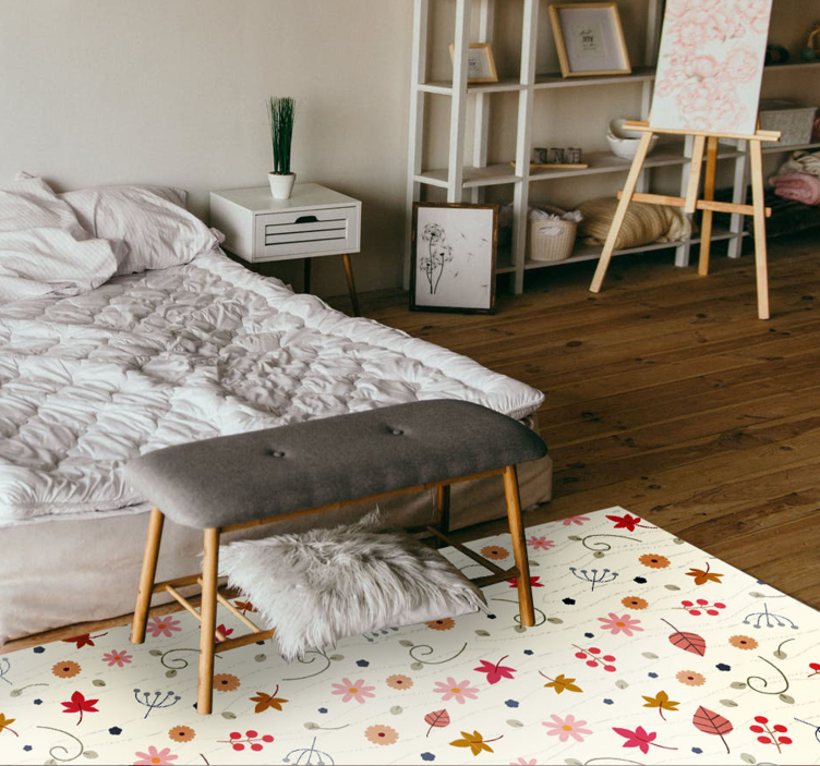 Kukkakuvioinen aksentti kukka vinyylimatto - Tenstickers