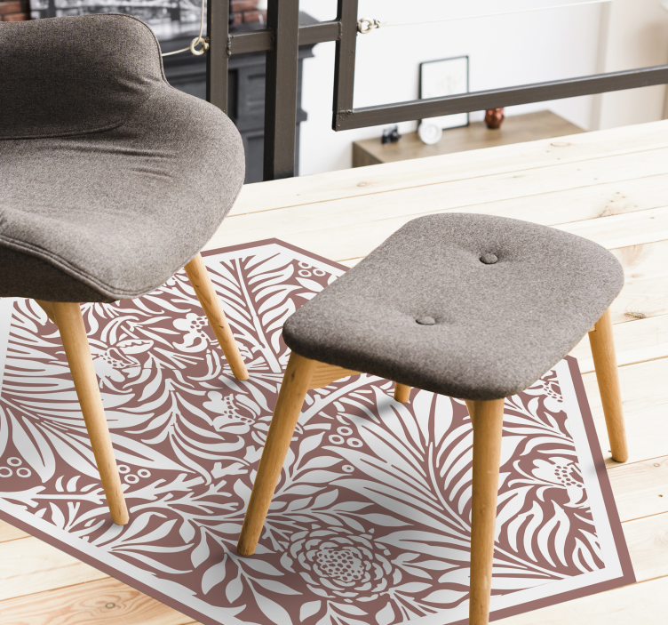 Kukkasymmetrinen kuusikulmio kukka vinyylimatto - Tenstickers