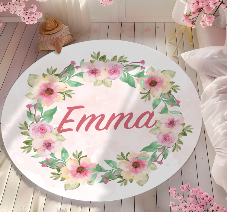 Kukkien kruunu nimi vinyylimatto - Tenstickers