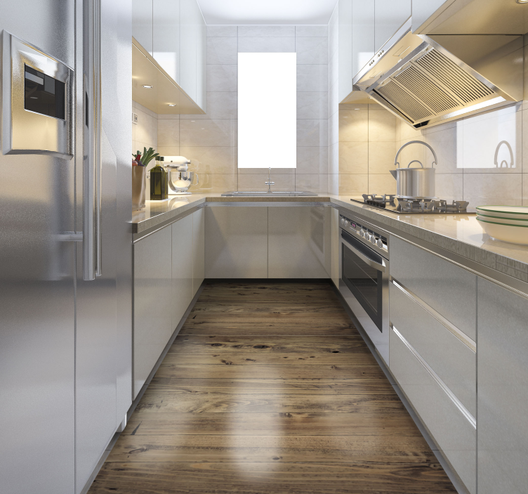 Kulunut puu keittiön matto - Tenstickers