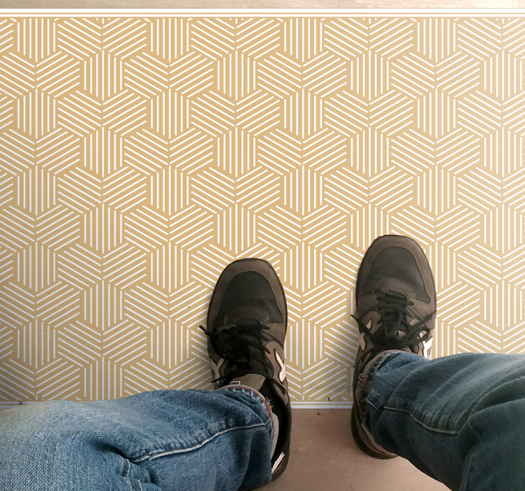 Kuusikulmaiset raidat laatta vinyylimatto geometrinen - Tenstickers