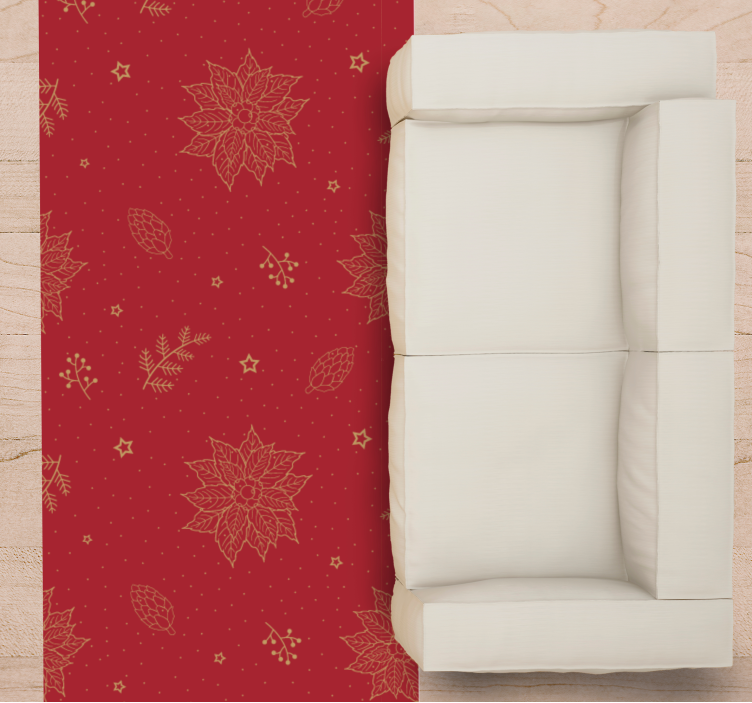 Kuvio vintage kukkia jouluinen vinyylimatto - Tenstickers