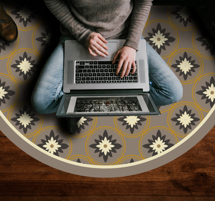 Kuviollinen ympyrä mosaiikki vinyylimatto - Tenstickers