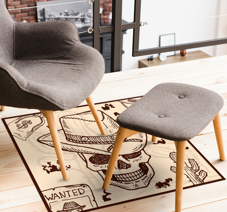 Länsi-teemainen kuvitus teinille vinyylimatto - Tenstickers