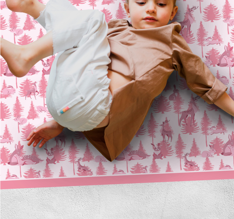 Leikkisä metsämaisema vauvan huoneen vinyylimatto - Tenstickers