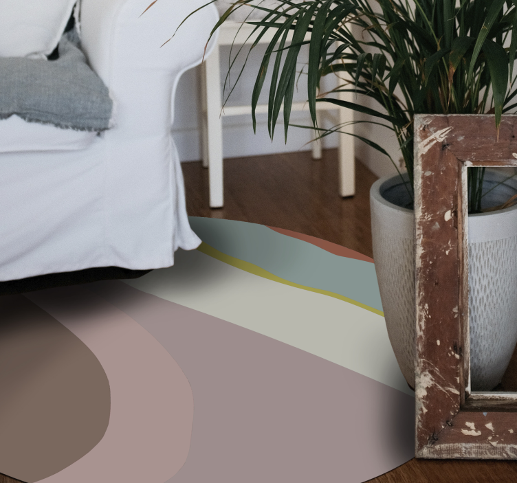 Lempeät sävyvirrat pyöreä vinyylimatto - Tenstickers