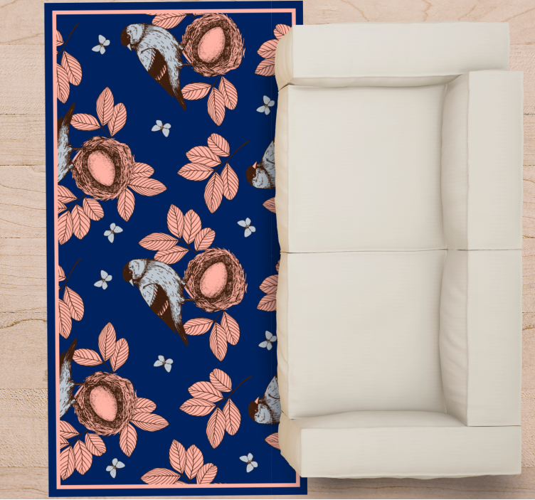 Lintupesän kasvitieteellinen aihe eläin vinyylimatto - Tenstickers