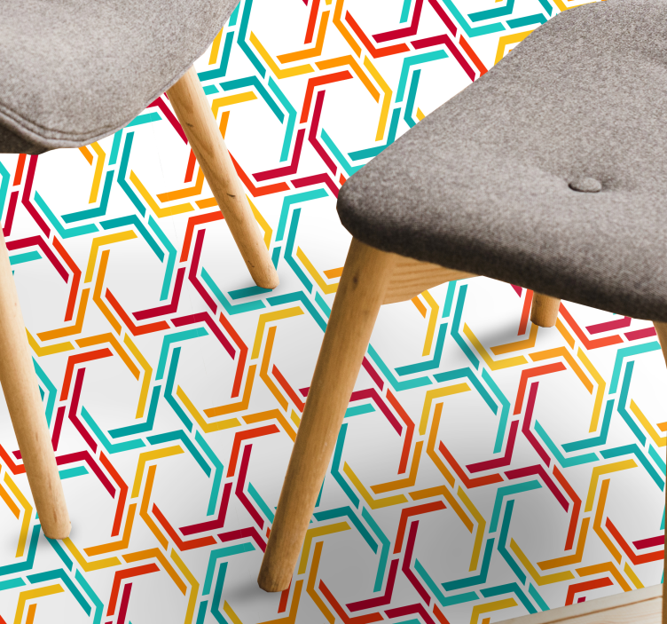 Lukittuva kuvio vinyylimatto geometrinen - Tenstickers