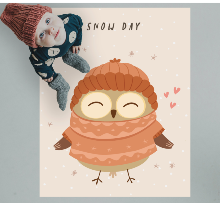 Lumipöllö riipus vauvan huoneen vinyylimatto - Tenstickers