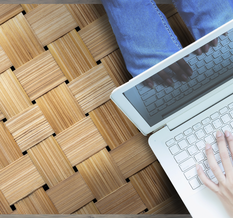 Luonnollinen bambukuvio Tekstuuri vinyylimatto - Tenstickers