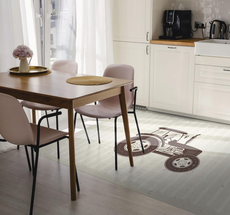 Maalaismainen traktorin edustus Tekstuuri vinyylimatto - Tenstickers