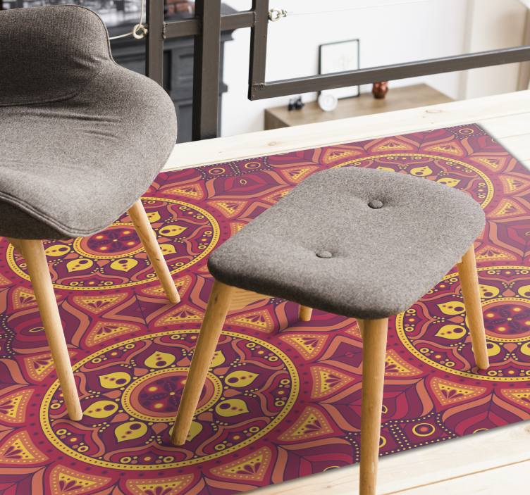 Mandala inspiroima symmetria vinyylimatto mandala - Tenstickers