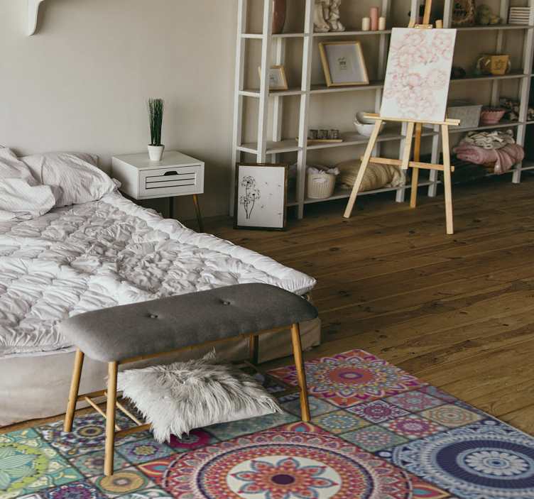 Mandala laatat vinyylimatto mandala - Tenstickers