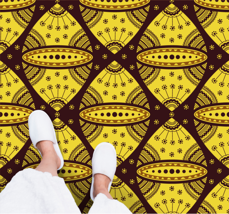 Mandala-vaikutteinen symmetria vinyylimatto mandala - Tenstickers