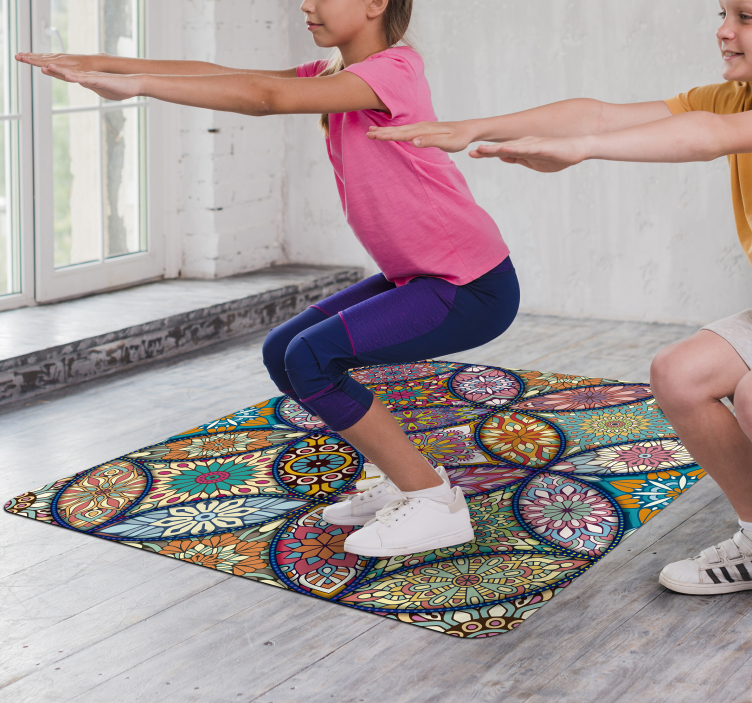 Mandalat värillinen vinyylimatto - Tenstickers