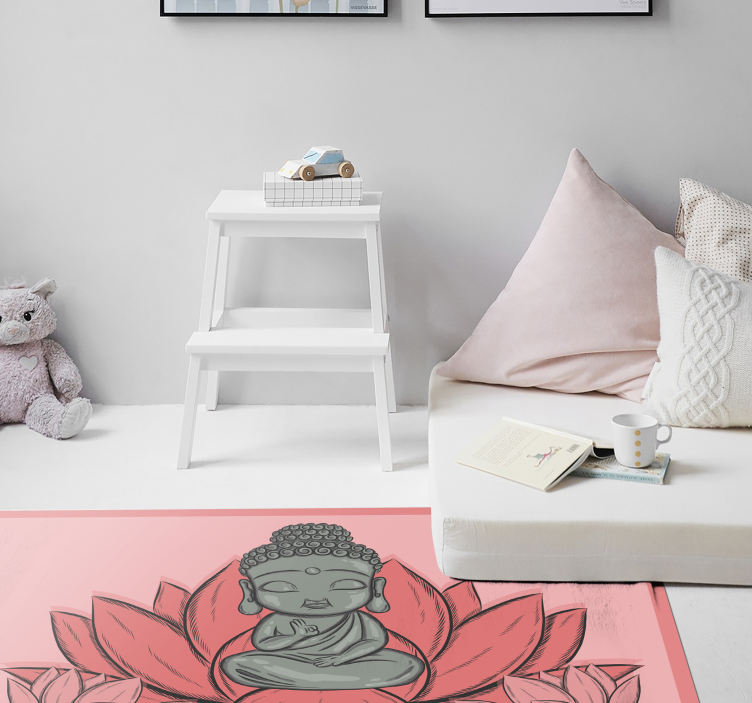 Meditatiivinen buddha-taide vinyylimatto mandala - Tenstickers