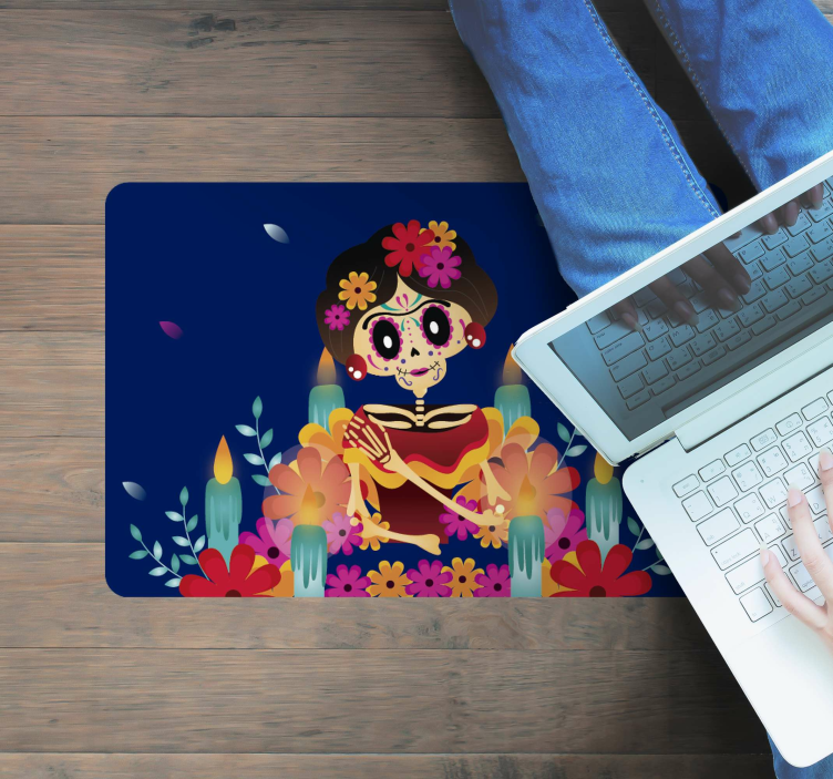 Meksikolaistyylinen nainen halloween vinyylimatto - Tenstickers