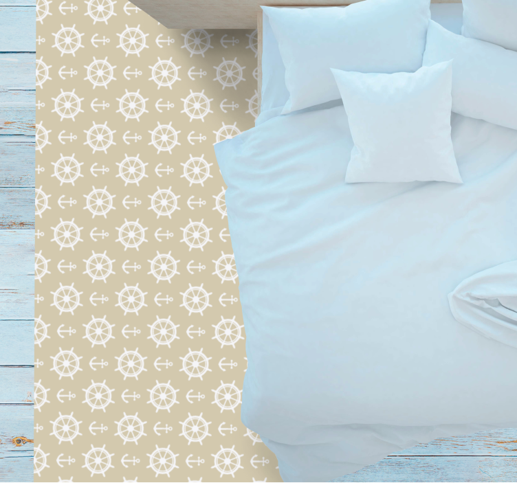 Merikompassin motiivi olohuoneen vinyylimatto - Tenstickers