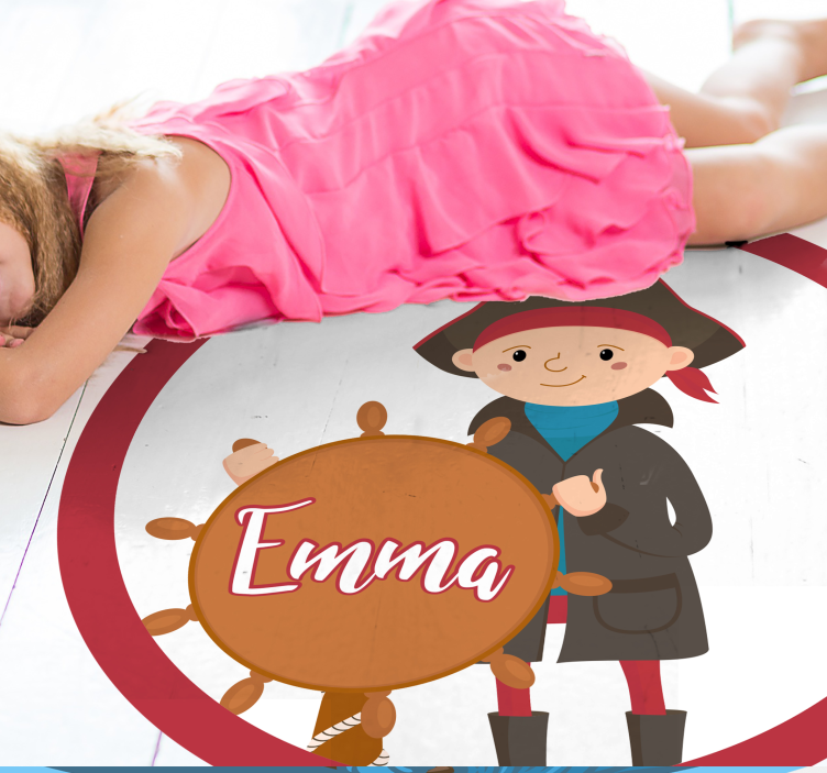 Merirosvo muokattavissa nimi vinyylimatto - Tenstickers