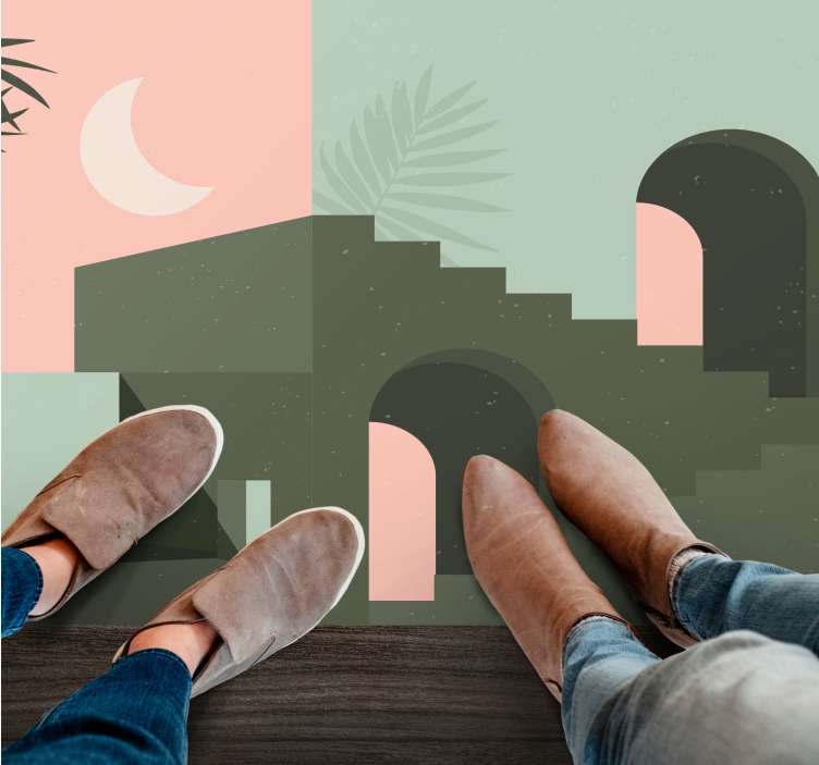 Minimalistinen abstrakti maisema vinyylimatto minimalistinen - Tenstickers