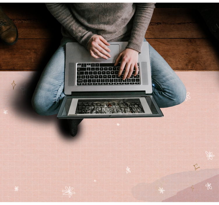 Minimalistinen beige muotoilu tähti vinyylimatto - Tenstickers