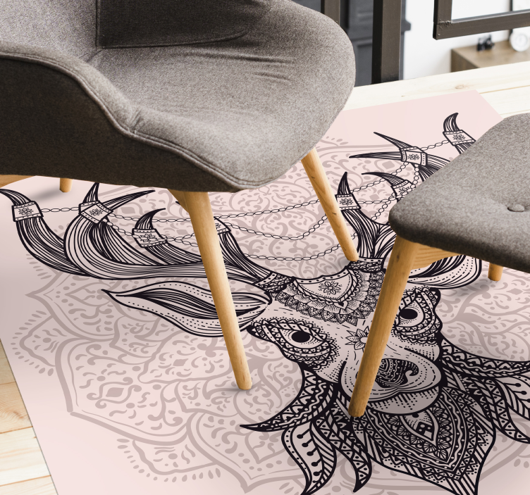 Harmaa hirvikuvio eläin vinyylimatto - Tenstickers