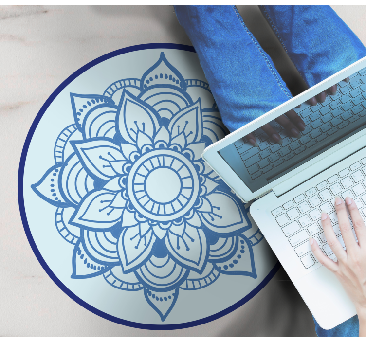 Monimutkainen kukka-aihe mandala vinyylimatto - Tenstickers