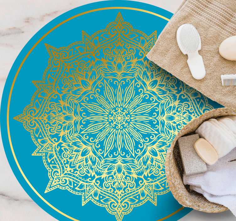 Monimutkainen mandala-taideteos pyöreä vinyylimatto - Tenstickers