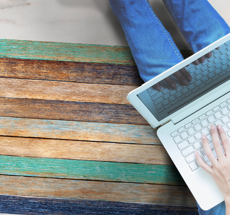 Monisävyiset puulaudat puu vinyylimatto - Tenstickers